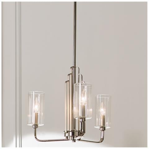 Lampadario Contemporaneo Kimrose Acciaio Nichel Lucido Vetro 3 Luci E14 - Foto 7