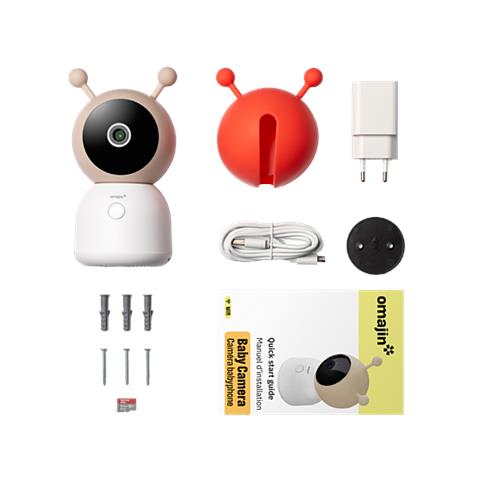 Videocamera per Baby Monitor OBC-01-EC Risoluzione 2K HD Rilevatore dii Movimento Visione Notturna Audio Bidirezionale Scheda MicroSD Da 64 GB Colore Bianco - Foto 4