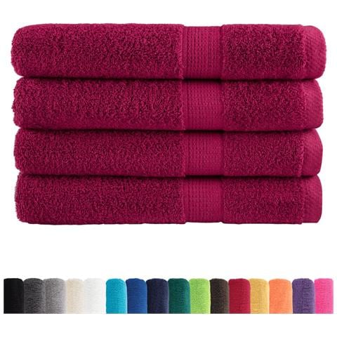 Asciugamani Premium SOLUND 4 pz Bordeaux 100x200 cm 600gsm - Foto 2
