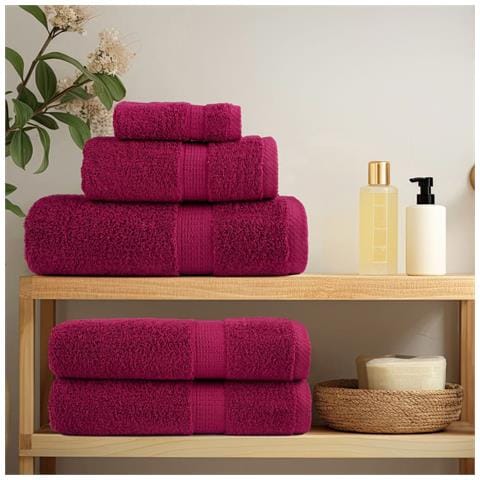 Asciugamani Premium SOLUND 4 pz Bordeaux 100x200 cm 600gsm - Foto 3
