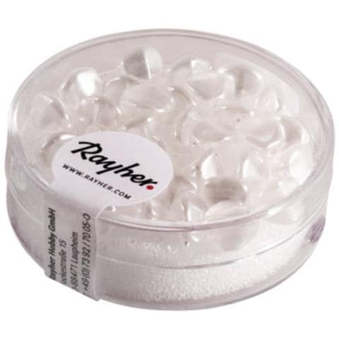 32 Pezzi - Perle In Vetro Triangolare 7mm - Colore Bianco Neve - Foto 1