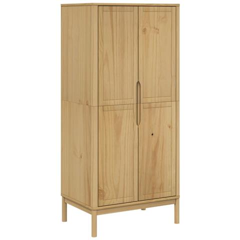 Armadio Floro Marrone Cera 77x53x171 Cm Legno Massello Di Pino - Foto 2