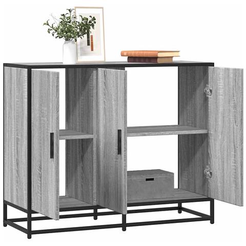 Credenza Grigio Sonoma 94x35x76 Cm In Legno Multistrato - Foto 1
