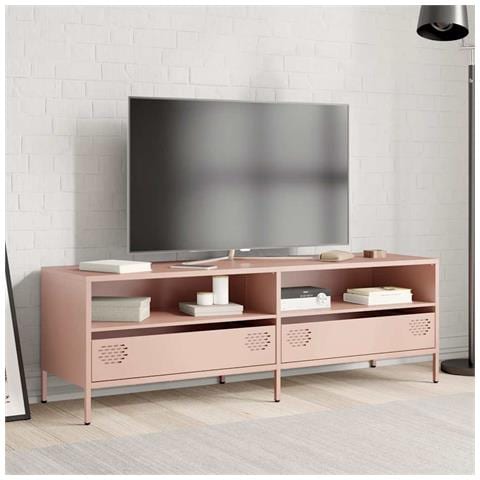 Mobile Tv Rosa 135x39x43,5 Cm In Acciaio Laminato A Freddo - Foto 3