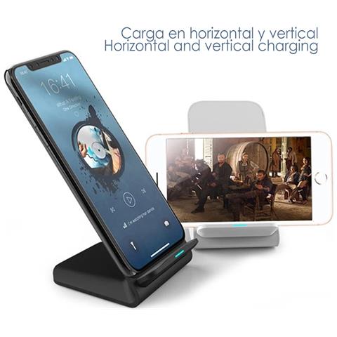 Caricabatterie Wireless Qi A Doppia Bobina Con Supporto. 15w/10w/7.5w/5w/ - Foto 2