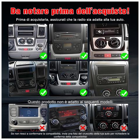 10.1 Pollici Autoradio Carplay Android Auto Per Fiat Ducato (2006-2013) Android 13 Car Radio Con Touchscreen Bluetooth Fm Rds Gps Comandi Al Volante - Foto 1