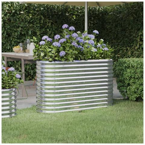 Letto Giardino Acciaio Verniciato A Polvere 114x40x68cm Argento - Foto 6