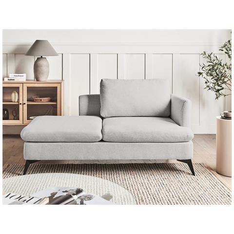 Chaise Longue Versione Destra Sievoz Tessuto Grigio Chiaro - Foto 1