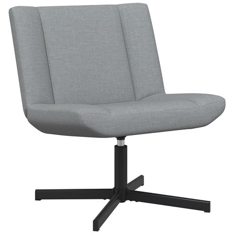 Sedia Girevole Grigio chiaro Tessuto Media Girevole - Foto 1