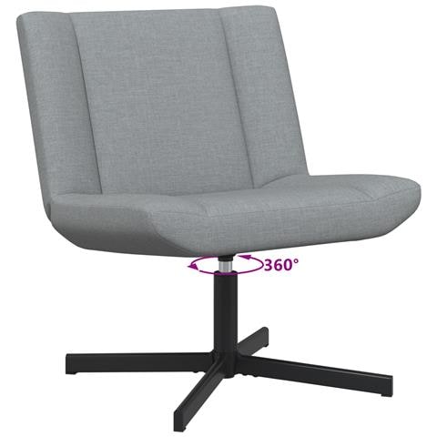 Sedia Girevole Grigio chiaro Tessuto Media Girevole - Foto 9