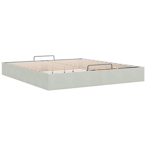 Struttura Letto Pouf senza Materasso 200x200 cm in Velluto - Foto 9