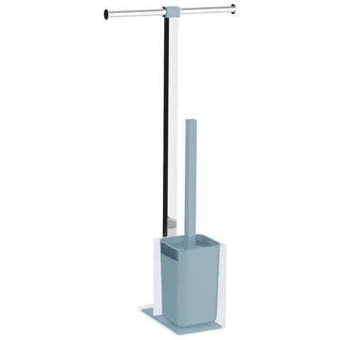 Colonnina Portarotolo E Scopino Wc Acciaio Inox E Resine Termoplastiche Serie Rainbow Ra32 Celeste - Foto 2
