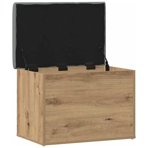 Panca Portaoggetti Rovere Artigianale 62x42x45 cm in Truciolato - Foto 1