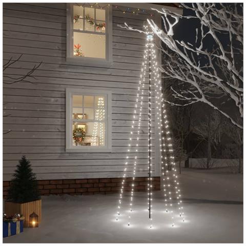 Lusso Casadino -  Albero Di Natale Con Puntale Bianco Freddo 310 Led 300 Cm - Foto 8
