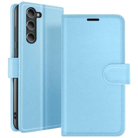 Custodia A Portafoglio Per Galaxy S23 Con Funzione Di Supporto E Linguetta Magnetica, Azzurro - Foto 1
