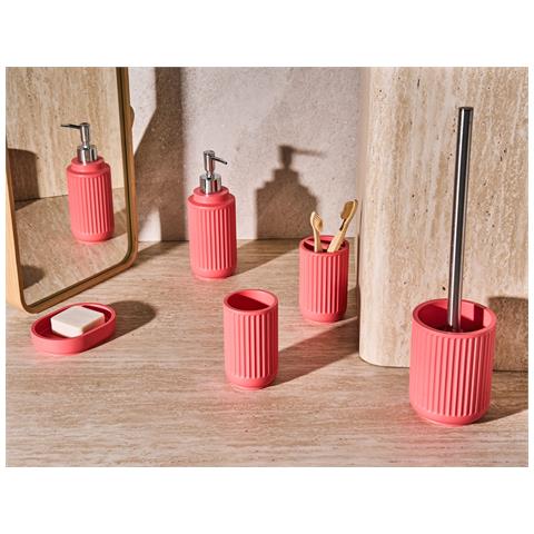Set Da 5 Accessori Per Il Bagno Huarmey Rosso - Foto 1