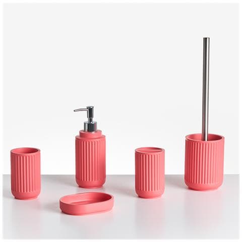 Set Da 5 Accessori Per Il Bagno Huarmey Rosso - Foto 2