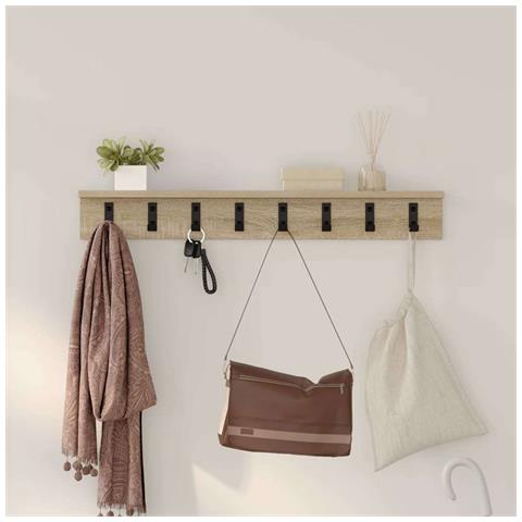 Appendiabiti a muro rovere sonoma 80 x 10.5 x 10.5 cm - Foto 2