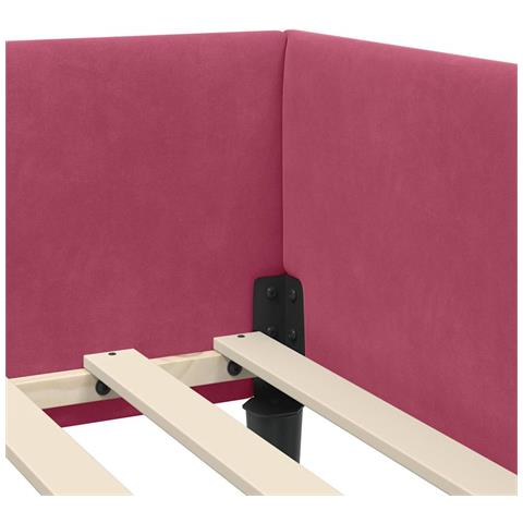 Struttura del letto ad angolo Rosso vino 80 x 200 cm - Foto 9