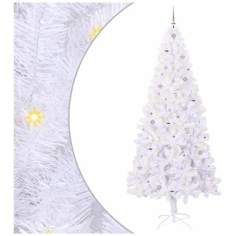 Albero di Natale artificiale Bianco 240 cm PVC e Acciaio - Foto 1