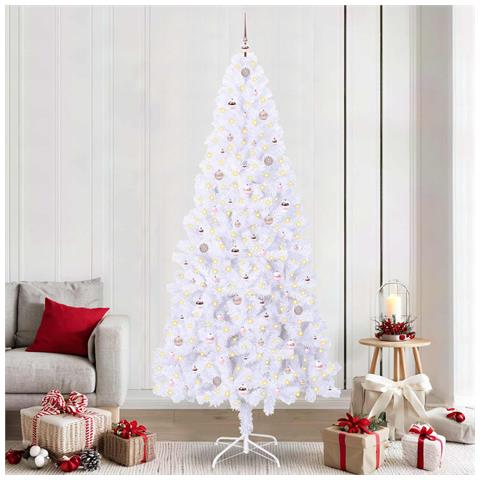 Albero di Natale artificiale Bianco 240 cm PVC e Acciaio - Foto 2