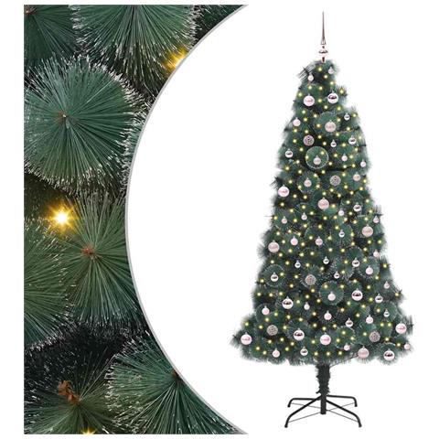 Albero di Natale artificiale illuminato pre-addobbato con set di palline - Foto 1