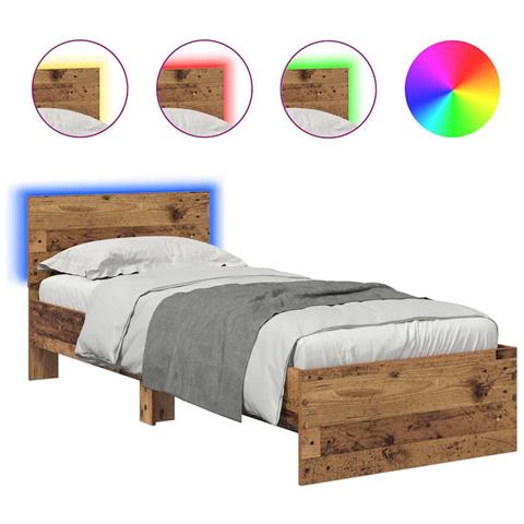 Struttura del letto Legno vecchio 75 x 190 cm Legno multistrato - Foto 1