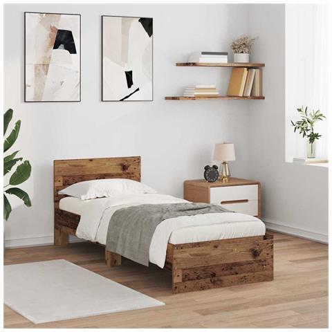 Struttura del letto Legno vecchio 75 x 190 cm Legno multistrato - Foto 2