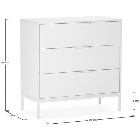 Cassettiera Auri 3 Cassetti Colore Bianco - Foto 7