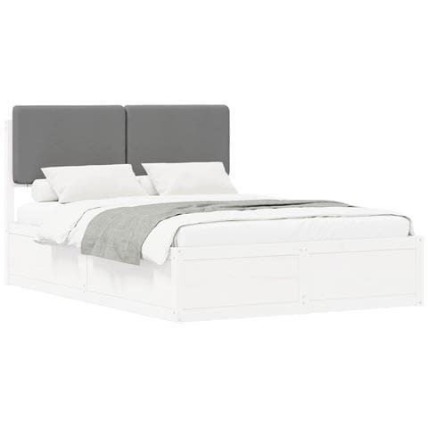 Letto con Testiera Rivestita Grigio chiaro 160 x 200 cm - Foto 1