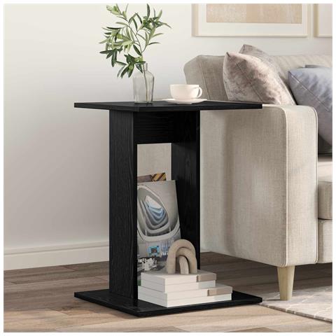 Tavolo laterale Rovere Nero 45 x 40 x 62,5 cm Legno multistrato - Foto 2