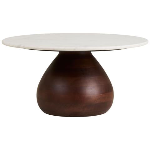 Tavolino Heide-marrone-marmo-70x70x35 Cm - Foto 2