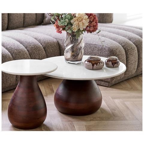 Tavolino Heide-marrone-marmo-70x70x35 Cm - Foto 6