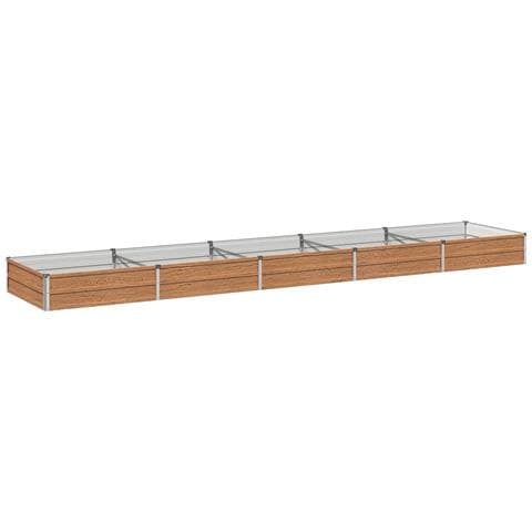 Letto rialzato da giardino Marrone legno 400 x 80 x 24 cm - Foto 1