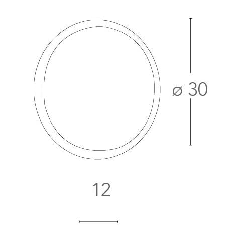 I-DIVINA-S / PL30 - Plafoniera tonda di colore bianco con cornice in nickel, luci led e sensore 14 watt - Foto 6