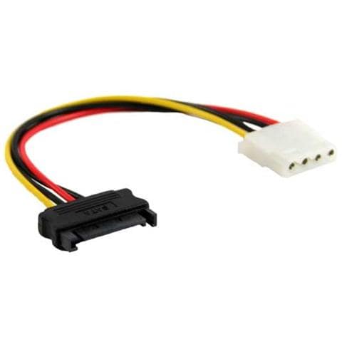 cavo sata alimentazione da 15pin power sata maschio (alim.) a 4pin femmina 5,25" (hdd ide)  - Foto 1