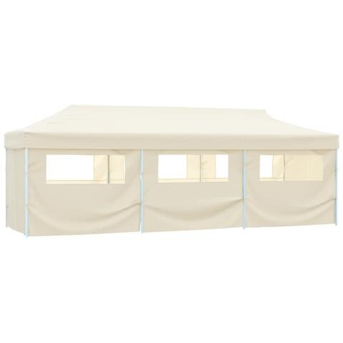 Tenda Pieghevole Pop-up Con 8 Pareti Laterali 3x9 M Crema - Foto 1