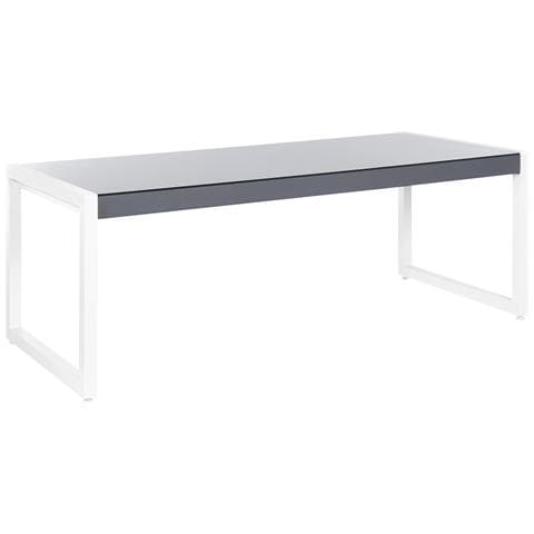 Tavolo Da Giardino Grigio / bianco 210x90 Cm Bacoli - Foto 16