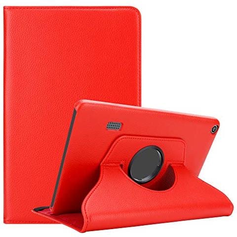 Custodia Tablet Per Huawei Mediapad T3 7 (7.0"" Pollici) In Rosso Papavero - Copertura Protettiva In Stile Libro Senza Auto Wake Up Con Funzione Stand E Cerniera Elastico - Foto 1