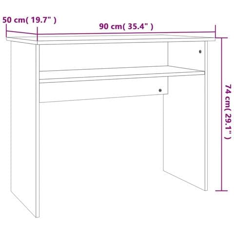 Scrivania Grigio Cemento 90x50x74 cm in Legno Multistrato - Foto 2