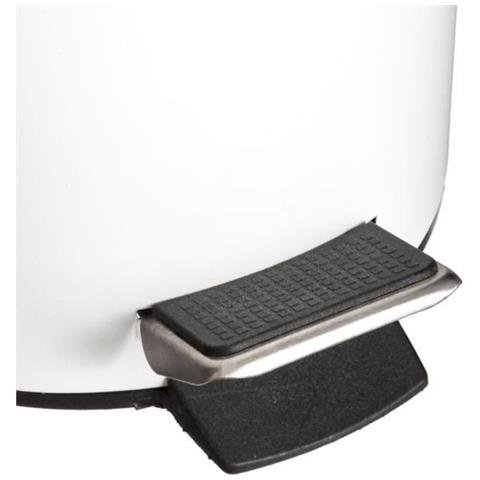 Pattumiera Natureo In Metallo E Bambù - 3 L - H 24,5 Cm - Bianco - Foto 2