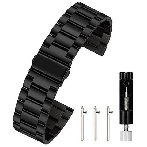 18 Millimetri Rapido Cinturino Rilascio Premium Solid Sostituzione Cinturino Dellacciaio Inossidabile Nero - Foto 1