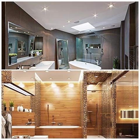Led Bagno Faretto Da Incasso Dimmerabile Built-in 5.5w Scheda Led Extra 1.1in Piatto Senza Trasformatore 230v Splash Prova Dellacqua Ip44 Bianco Caldo 3000k - Foto 4
