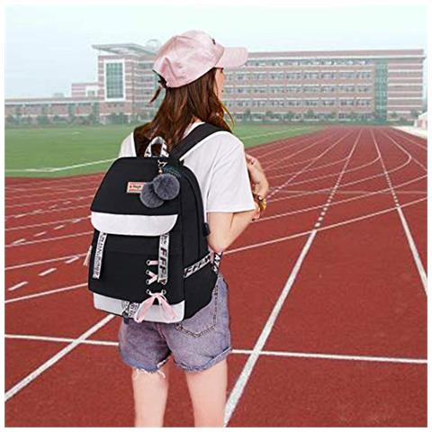 Borse Ragazze Zaino Scuola Per Ragazze Nylon Impermeabile Casuale Collegio Zaino Moda Daypack Donne Bookbag Ragazzi Adolescenti Schoolbag Durevole Unisex Student Zaini - Foto 4