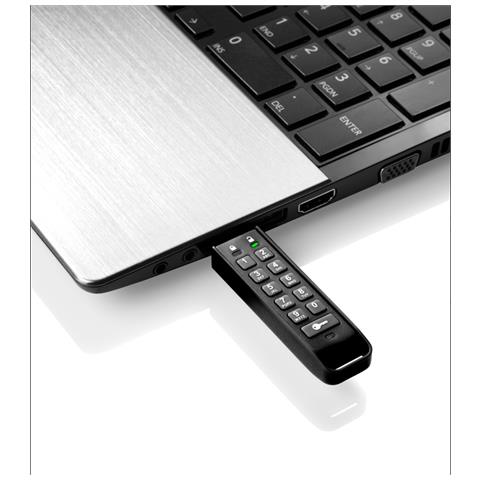 datAshur Personal2, USB 3.0 (3.1 Gen 1) , Type-A, 256-bit AES, FIPS 197, Cromo, Android, Cuffia - Foto 1