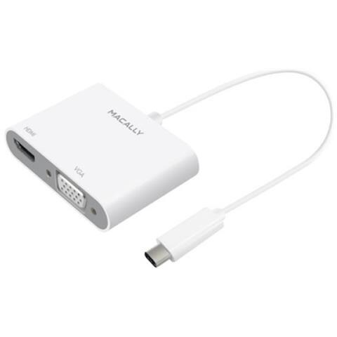 UCVH4K 0.12m USB C HDMI + VGA (D-Sub) Grigio, Bianco cavo e adattatore video - Foto 1