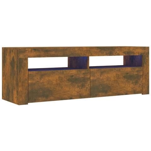Mobile Porta TV con Luci LED Rovere Fumo 120x35x40 cm - Foto 1