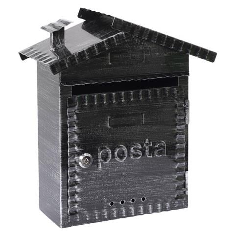 Rustica D-2202 Cassetta Postale Individuale In Metallo Di Stile Rustico, Cassetta Della Posta Da Parete, Dimensione S (din A5), Nero - Foto 1