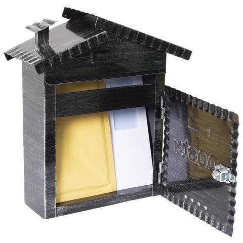 Rustica D-2202 Cassetta Postale Individuale In Metallo Di Stile Rustico, Cassetta Della Posta Da Parete, Dimensione S (din A5), Nero - Foto 2