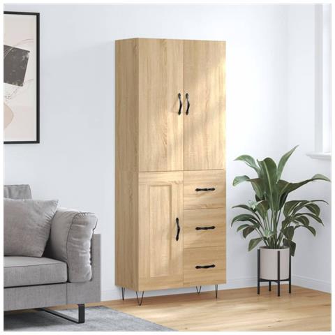 Credenza Rovere Sonoma 69,5x34x180 Cm In Legno Multistrato - Foto 6